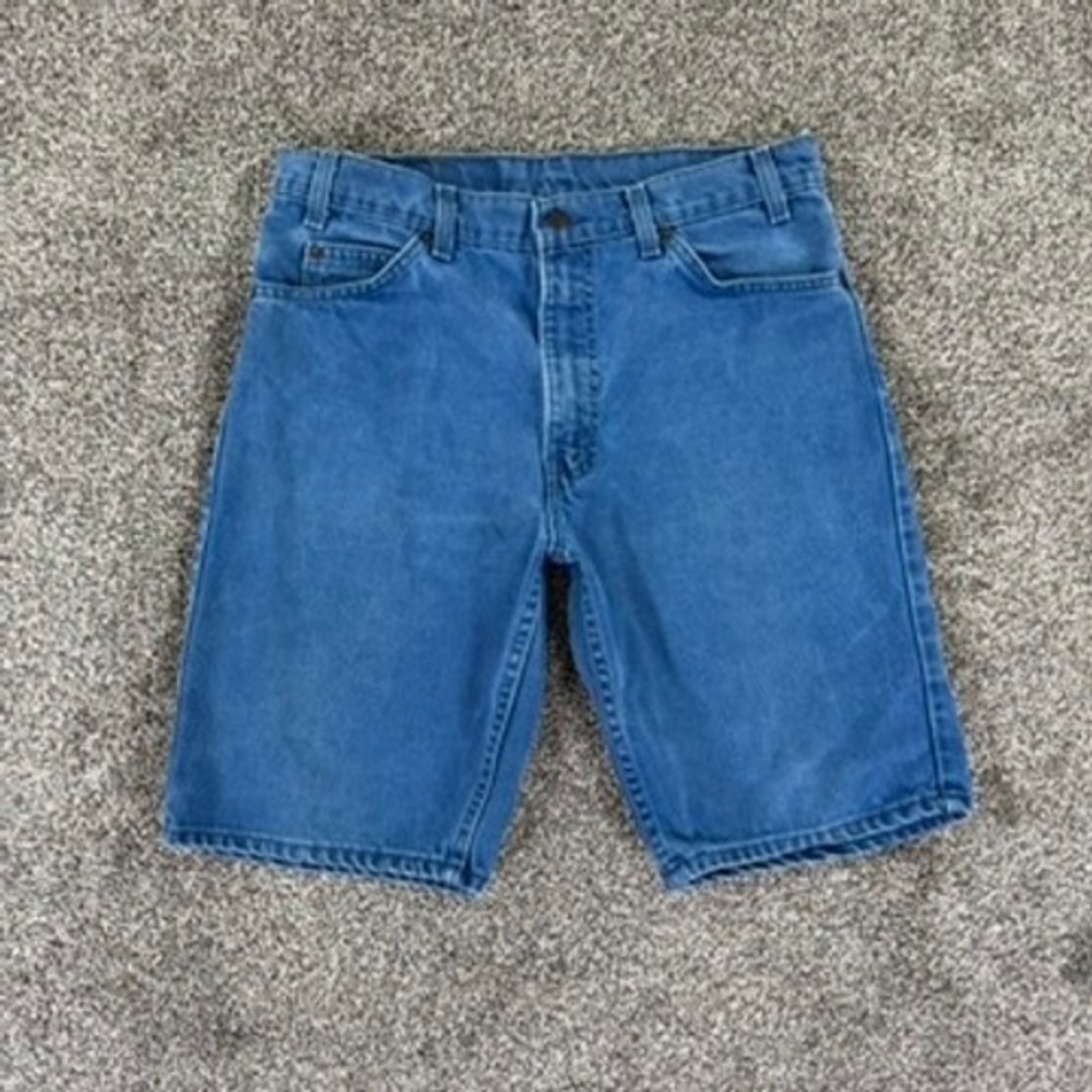 Vintage Levis 550 Orange Tab Denim Short Men 33 Blue Relaxed Fit USA Made Casual